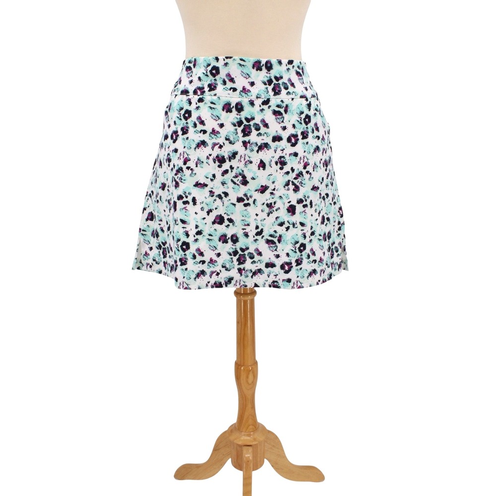 Lady Hagen‎ Skort Skirt size XL Sea Glass Blue Leopard Print